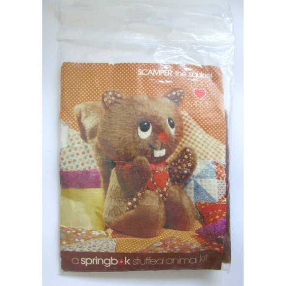 Vintage - A Springbok Stuffed Animal Craft Kit - Scamper the Squirrel - 13" NOS - Picture 1 of 10